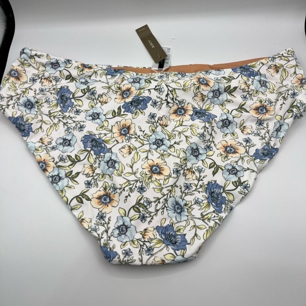 J Crew Women’s Swim Bottom Floral Vine Sz 3X Plus Bikini BF204 NWT Tie High Rise - Picture 3 of 7